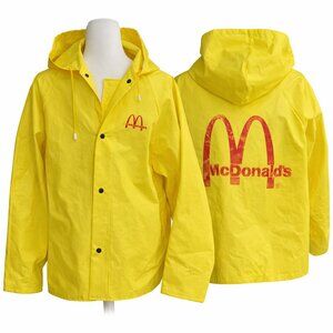 VTG McDonald’s PVC Yellow Rain Jacket Slicker Golden Arches Logo 90s Y2K RARE